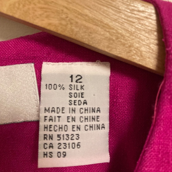 VTG Silk Dress Pink w/ Belt - Picture 6 of 8